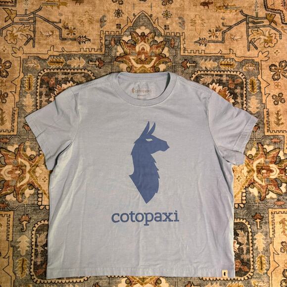 Cotopaxi Graphic Logo T-shirt Women's Cropped Outdoor Hiking Top Size Small - Picture 3 of 11